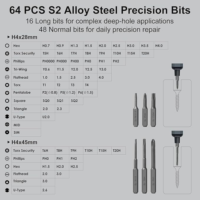 STREBITO Mini Electric Screwdriver Set, 70 in 1 Small Electric Screwdriver