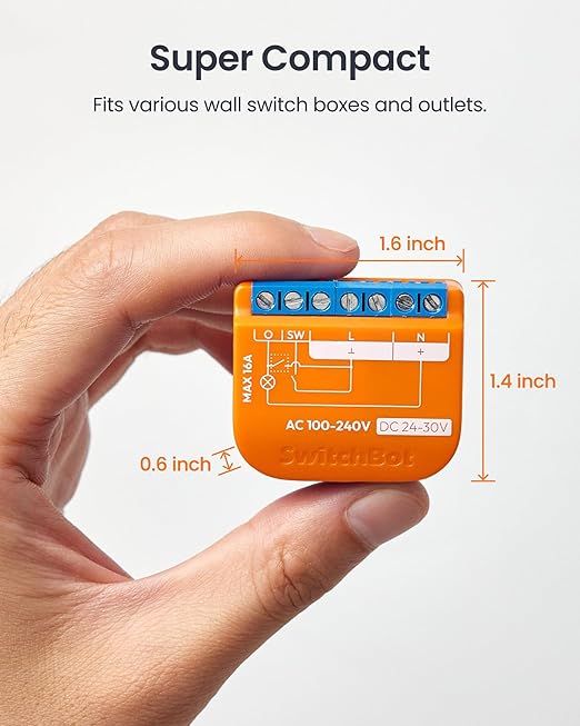 SwitchBot Matte Relay Switch 1PM, WiFi Switch Compatible