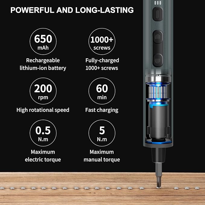 STREBITO Mini Electric Screwdriver Set 155 in 1 Small Electric Screwdriver
