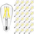 Hizashi Vintage LED Edison Bulb Dimmable, 6W Equivalent 60W, 4000k Neutral White (24 Pack)