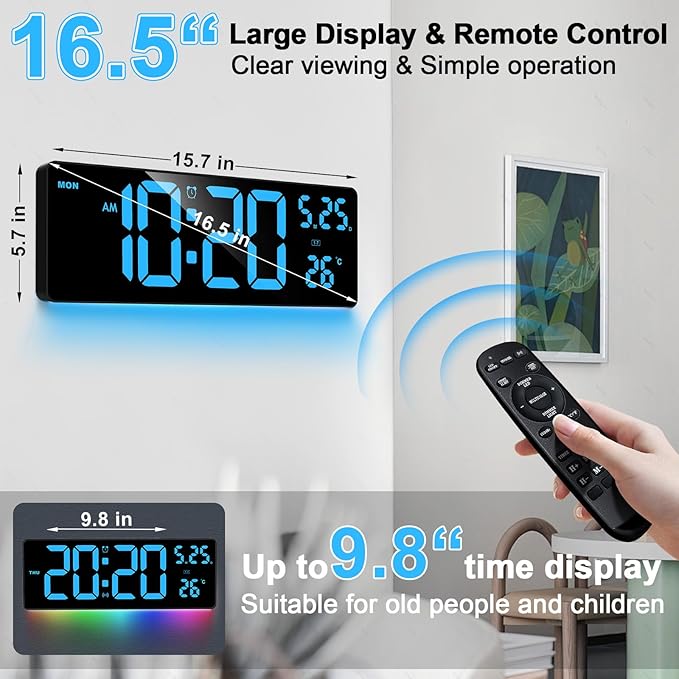 16.5" Digital Clock Large Display