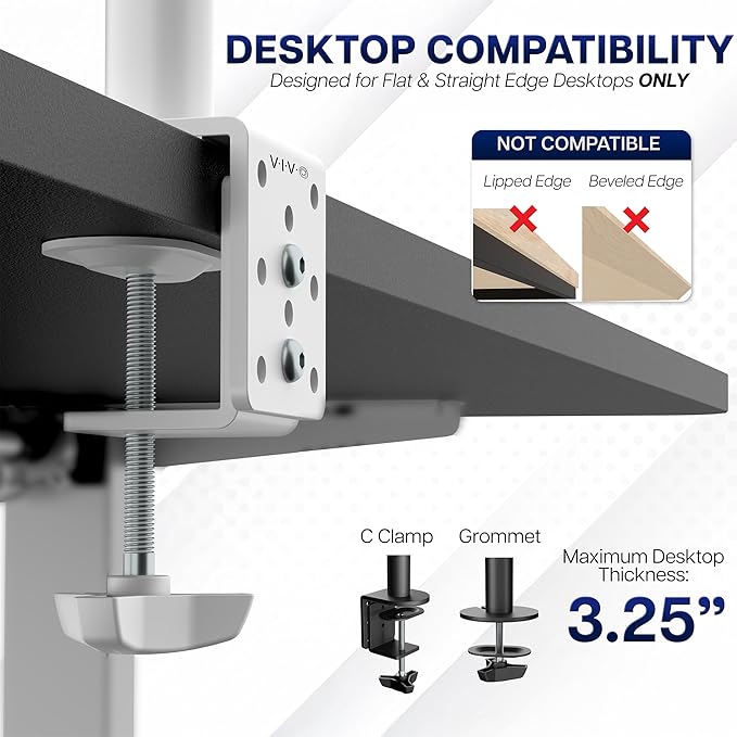 VIVO Dual Ultrawide Monitor Desk Mount, Heavy Duty Fully Adjustable Steel Stand