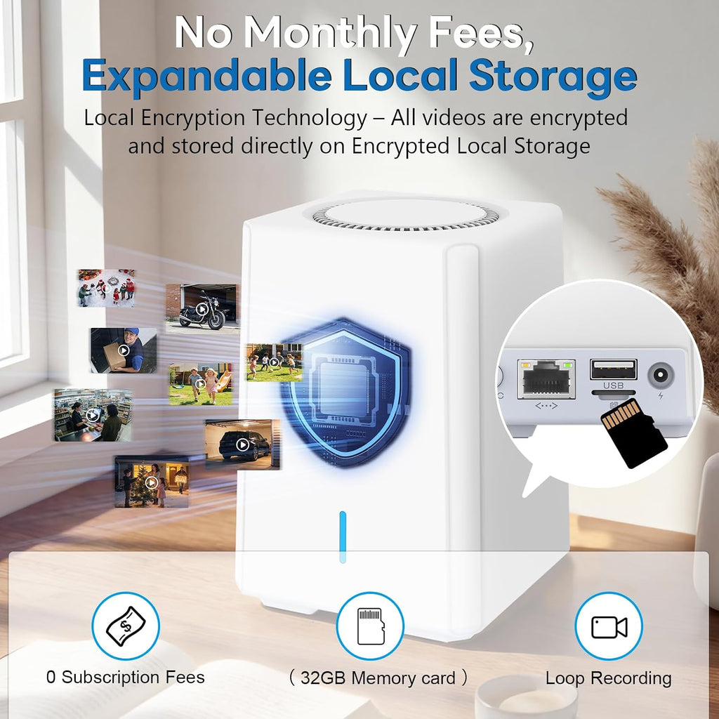 4k solar security cameras wireless outdoor with local shown in use