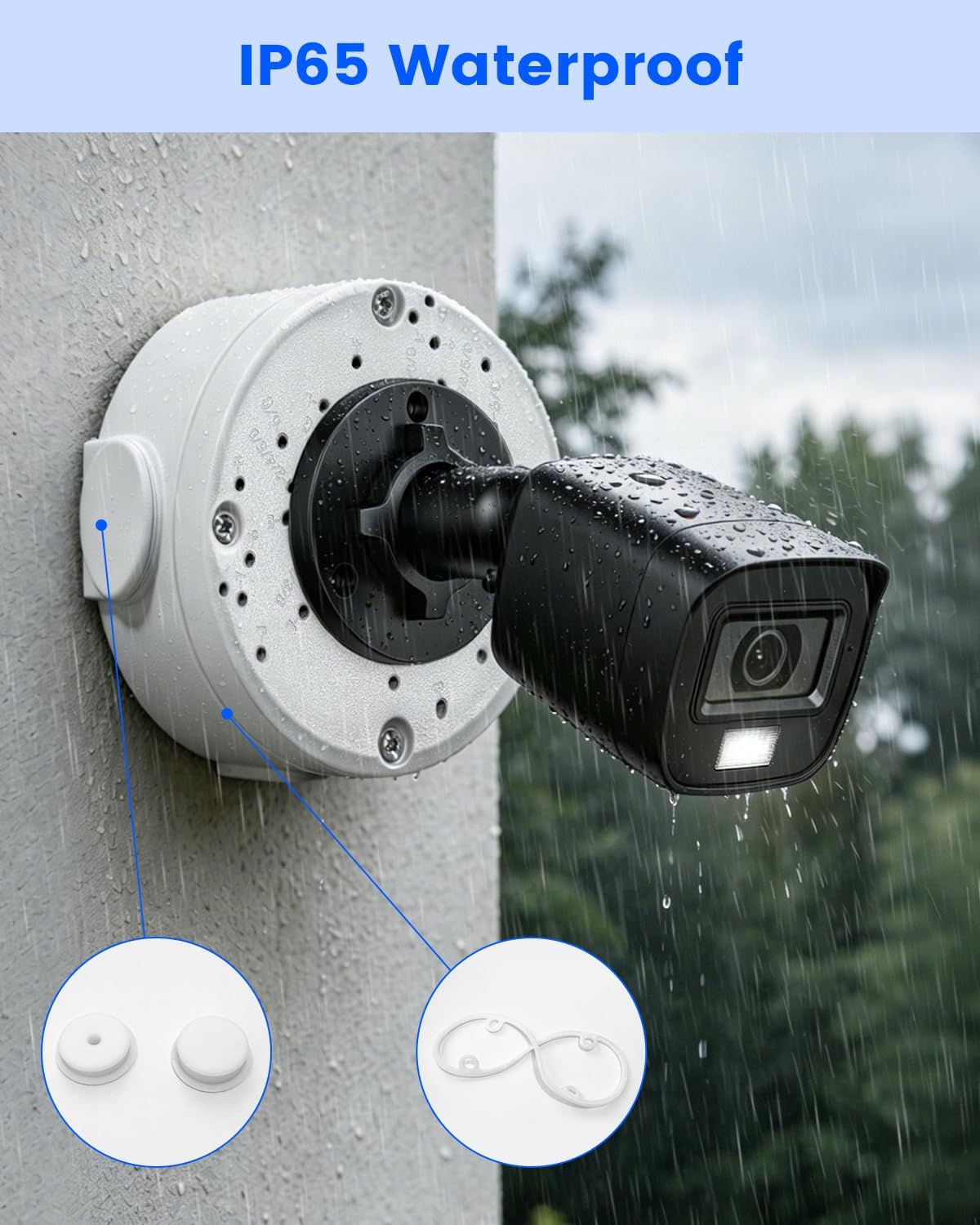 universal security camera junction box, metal hide cable on a desk or shelf