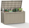 DRATO 200 Gallon Outdoor Storage Box Waterproof, Lockable Outdoor Deck Box