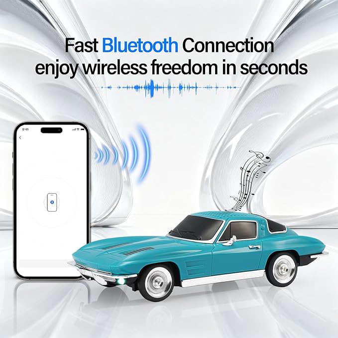 WSTER Retro American Style car Bluetooth Speaker, Portable Wireless Outdoor