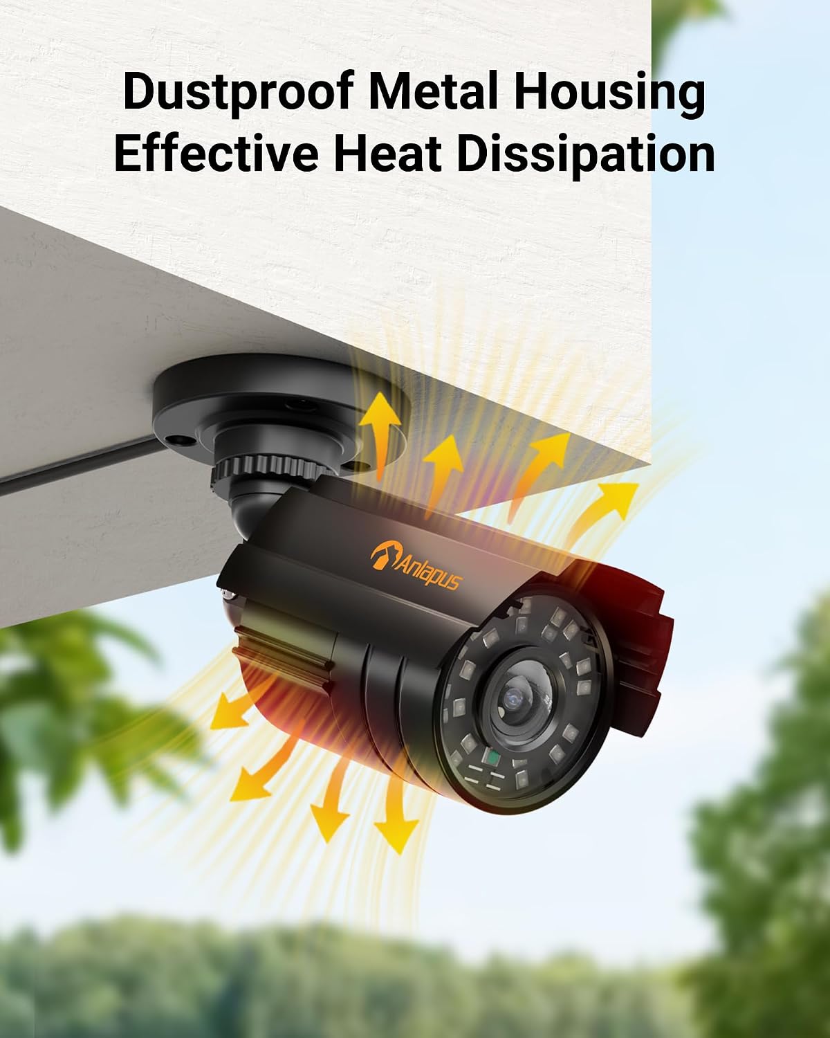 anlapus 4-pack 1080p security cameras for 2mp, 5mp, front angle view