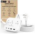 TRAVEL DEPOT Cruise Essentials Flat Plug Power Strip, Durable 5 ft Extension