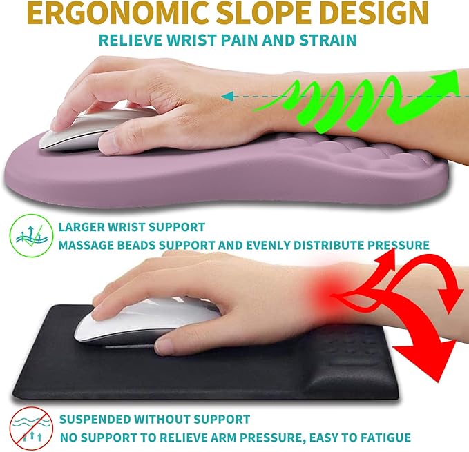 Hokafenle 2 in 1 Ergonomic Mouse Pad Wrist Support & Wrist Rest