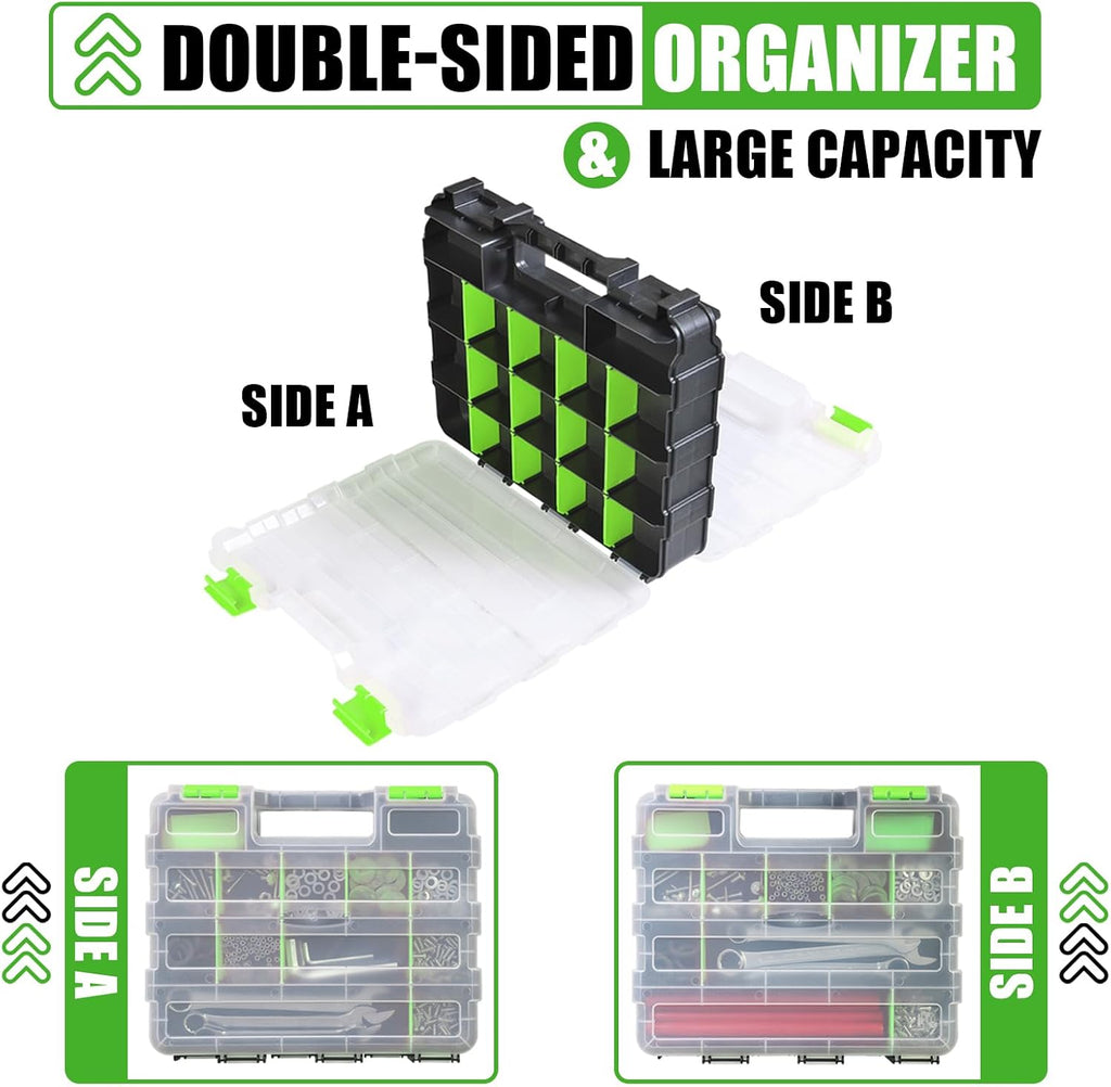 generic tool box with transparent lid, double side, package contents