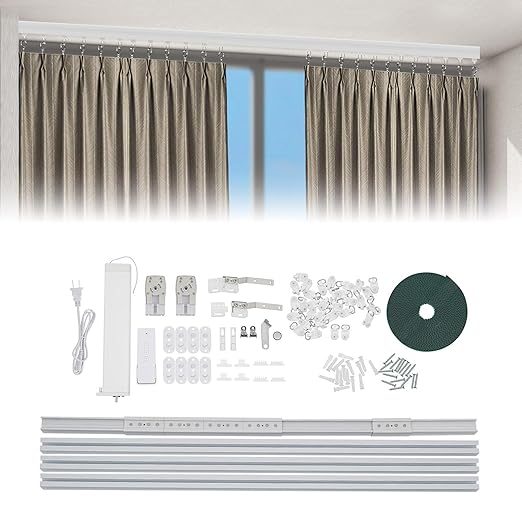 Smart Curtain Motor with Remote, Compatible with Alexa & Google Home App Control