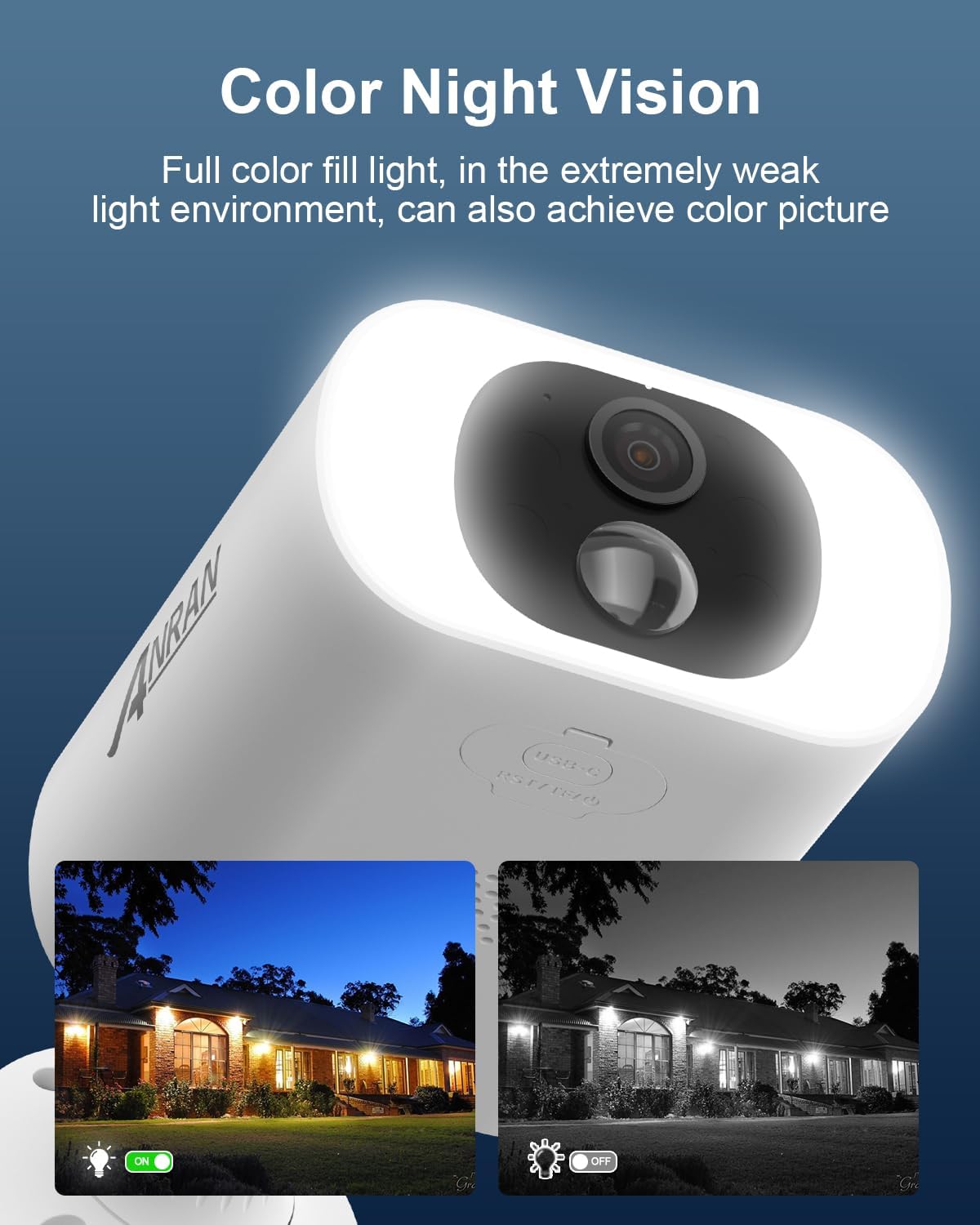 anran 5mp solar security cameras wireless outdoor, solar, side view