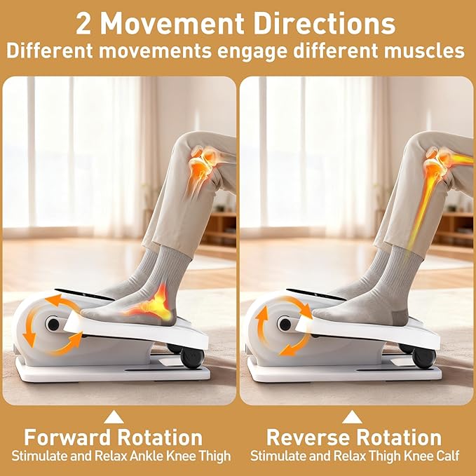 DamKee Under Desk Elliptical Exercise Machine, Electric Ellipse Leg Exerciser