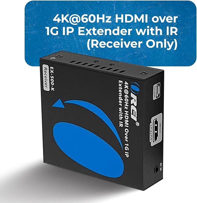 OREI Receiver only for EX-500-K 4K HDMI Extender Over IP CAT6 by One to Many