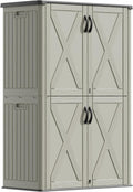 Devoko 50 Cu Ft Plastic Outdoor Storage Cabinet, Beige