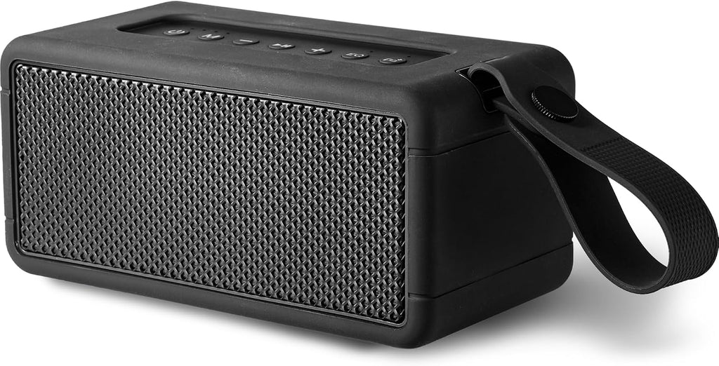 AT&T Essentials Retro 40W Bluetooth Speaker, IPX6 Waterproof, LED Light Modes