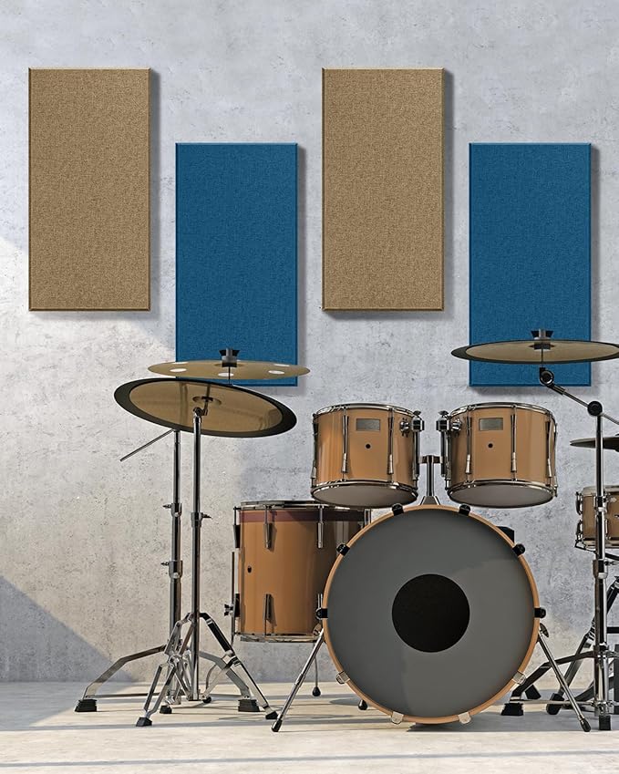 4Pack Fiberglass Acoustic Panels, Self Adhesive Sound Proof Foam Panels