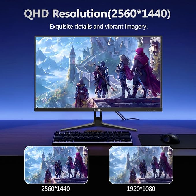 Z-Edge 27-inch Gaming Monitor QHD 2560 x 1440 2K, 180Hz Refresh Rate, 1ms MPRT