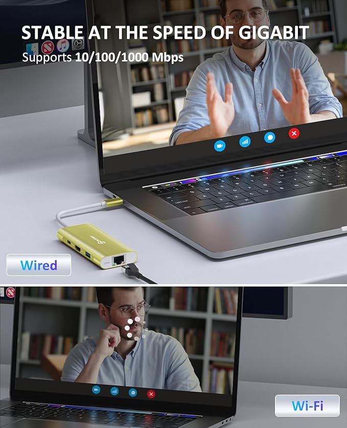 UtechSmart USB C Hub, USB C Ethernet Multiport Adapter, 6 in 1 USB C to HDMI