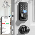 Ulecoce U68W WiFi Fingerprint Smart Door Lock with Knob Set, Matte Black