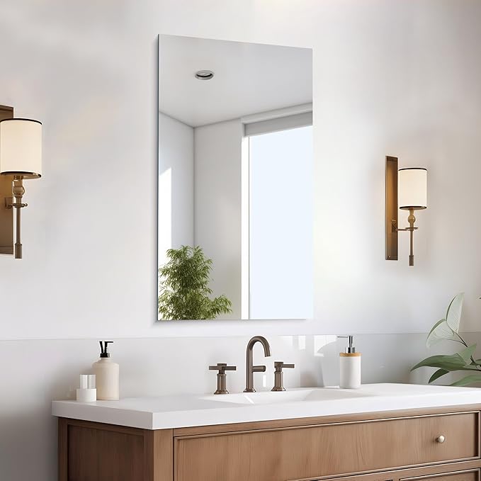 CILIBER Frameless Mirror, 20x36 Inch Bathroom Mirrors