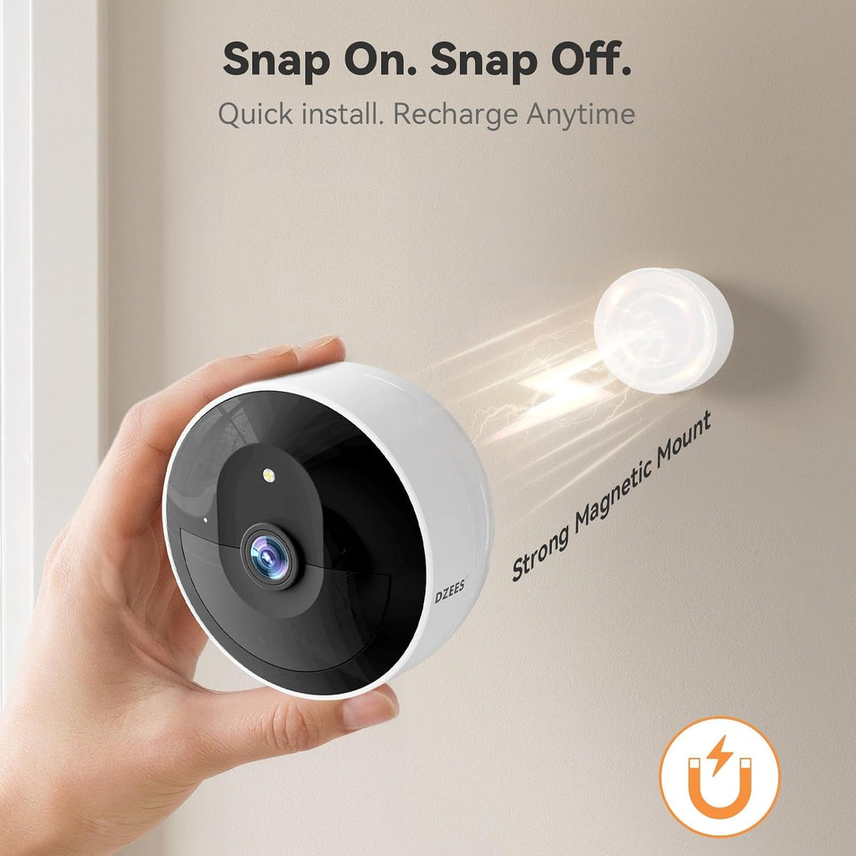 Dzees 2K Wireless Security Camera Outdoor, Magnetic Battery Powered Camera