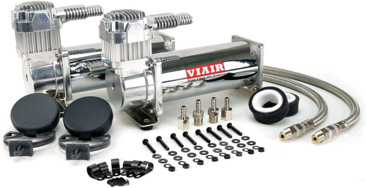 VIAIR 444C Dual 12V 200 PSI Chrome Air Compressor Kit – Fast Fill