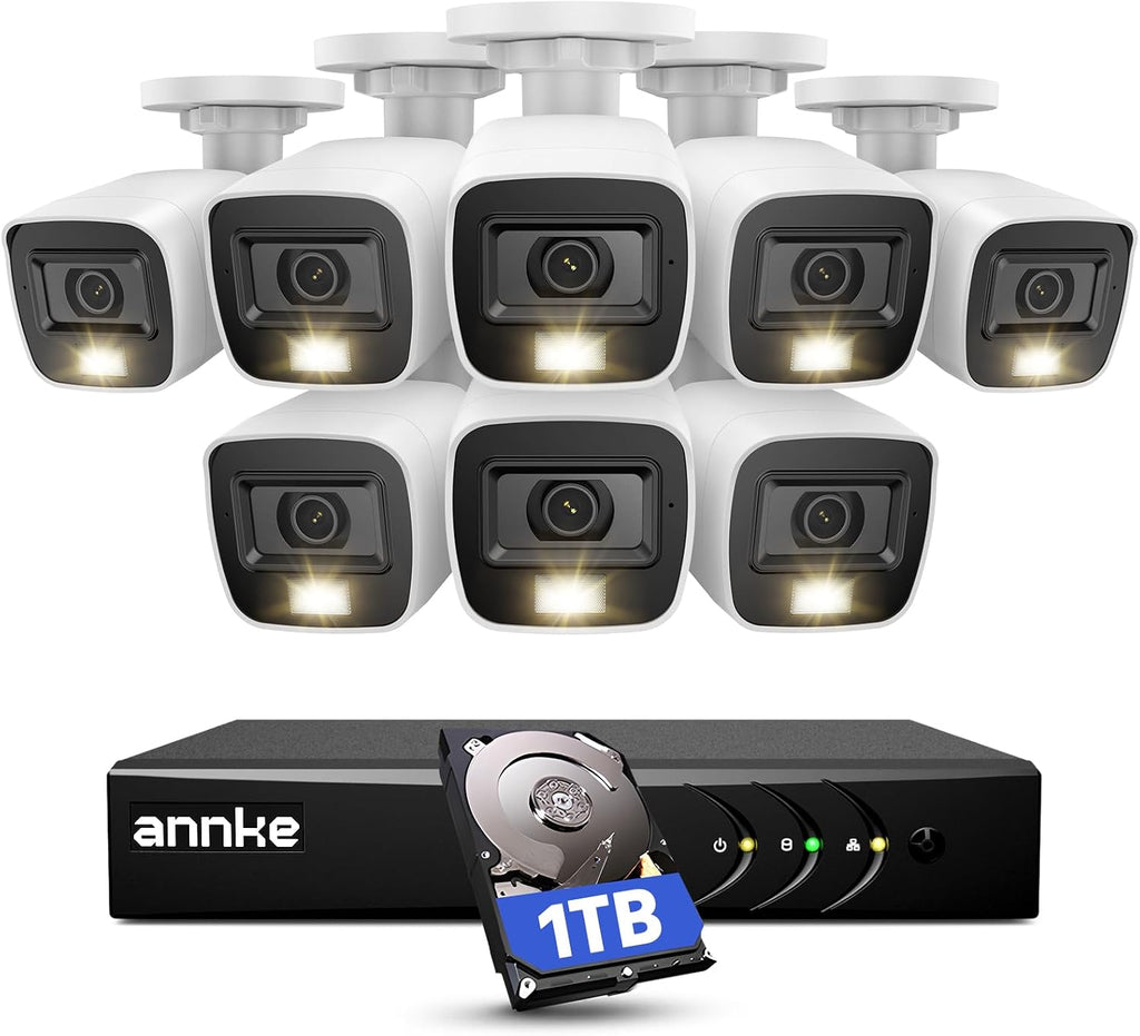 ANNKE 8CH 3K Lite Wired Security Camera System, 8X CCTV Cam, 1TB Hard Drive