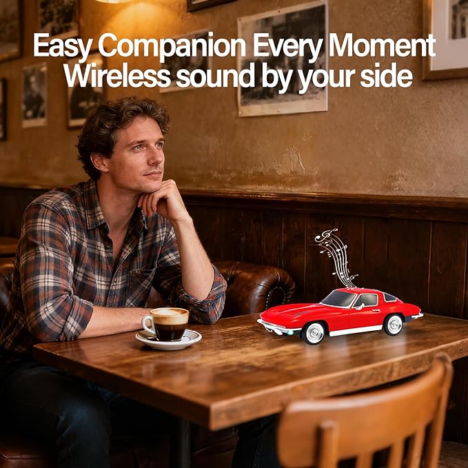 WSTER Retro American Style car Bluetooth Speaker, Portable Wireless Outdoor