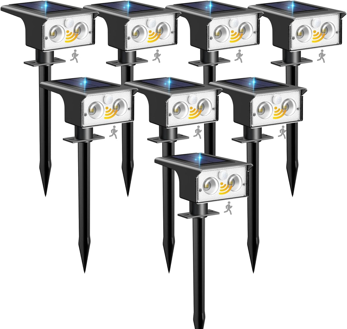 btfarm Solar Spot Lights Outdoor Waterproof, 8 Pack/3 Modes Motion Sensor Lights