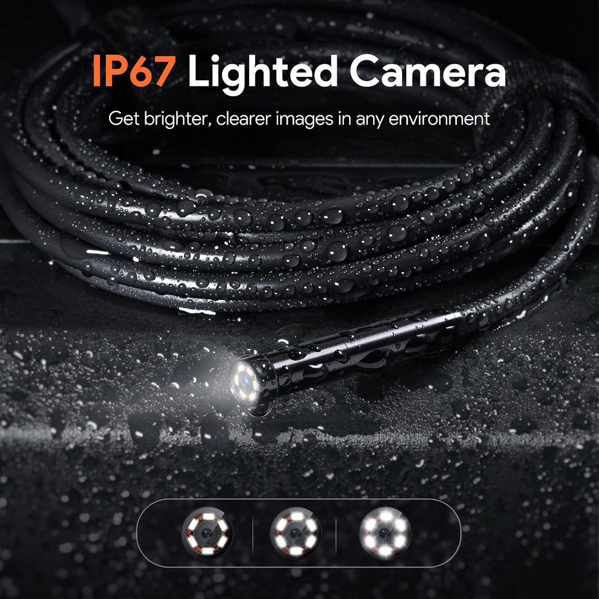 depstech 50ft endoscope camera, 5" ips screen triple, package contents