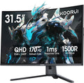 KOORUI 32 inch Curved Gaming Monitor, QHD 2K 170Hz 144Hz Monitor, 1ms 1500R