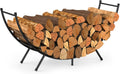 Curved Firewood Rack,48 in Powder-coated Log Holder for Firewood Storage