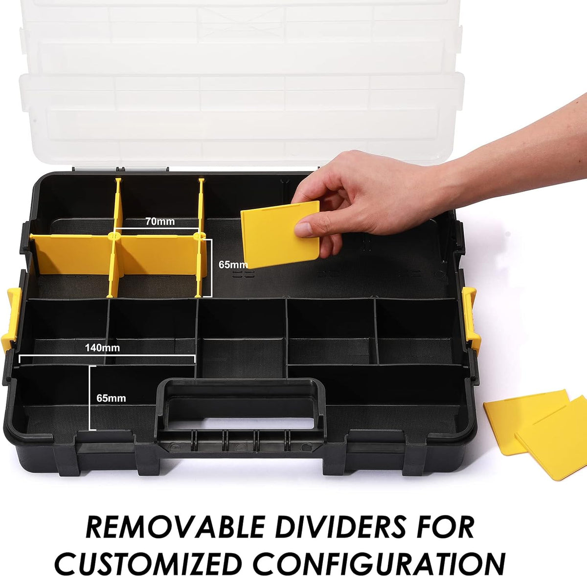 mixpower 2 pieces 34-compartment toolbox organizer sets, 20, close-up detail