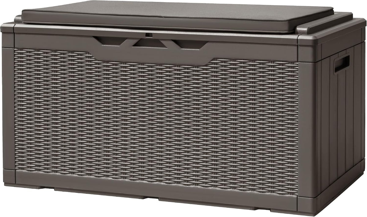 Devoko 100 Gallon Deck Box Waterproof Outdoor Storage Box with Cushion