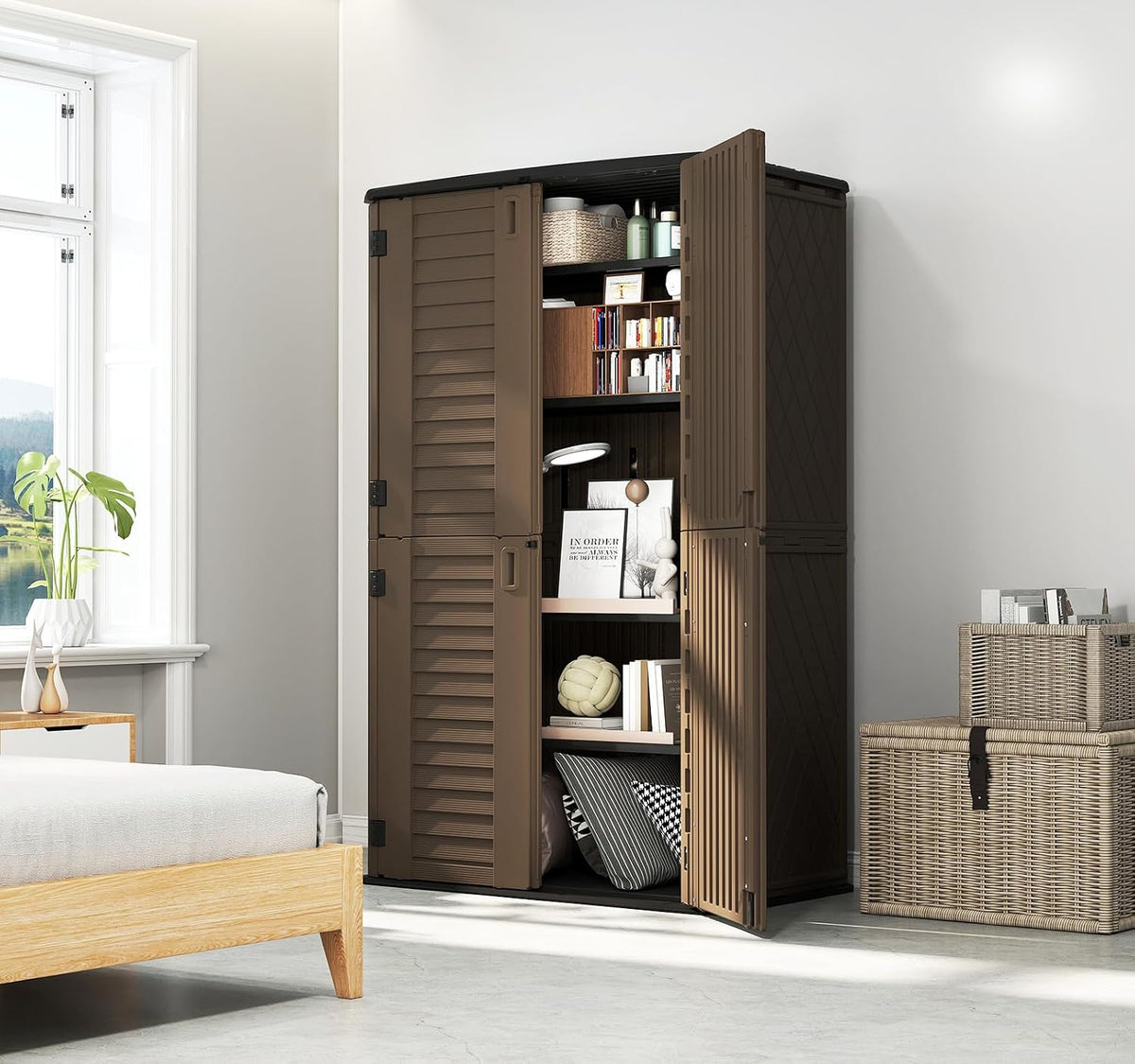 homspark storage shed weather resistance, multi-purpose outdoor storage showing dimensions
