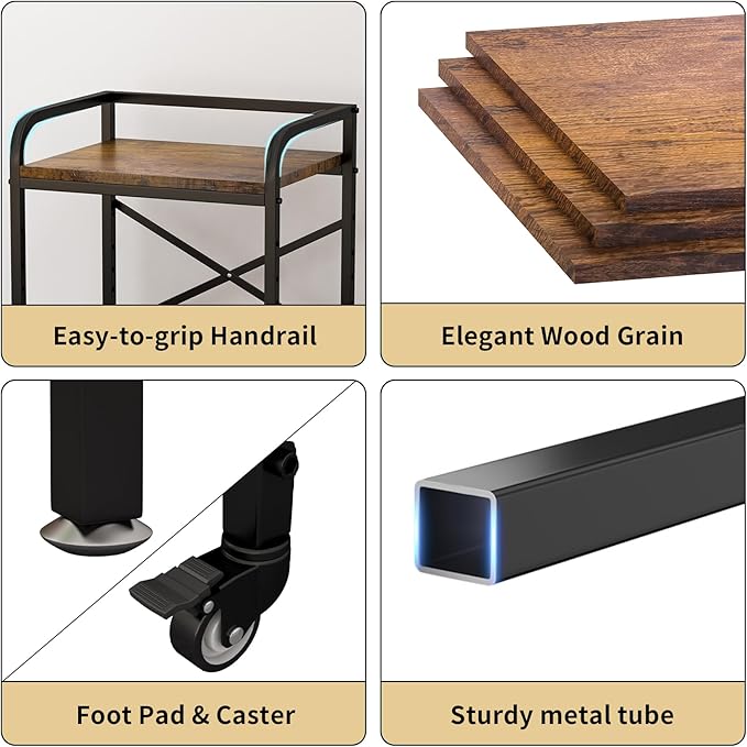 Vokumba 2 Tier Under Desk Printer Stand, Large Printer Table