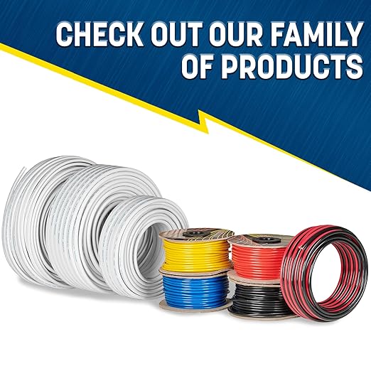 GS Power 50 Ft Duplex Marine Wire, 12 Gauge Wire, Oxygen-Free Tinned Copper 12