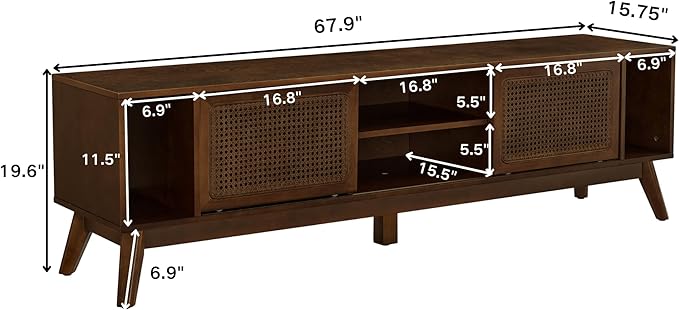 LKTART 68 Inch Mid Century Modern TV Stands