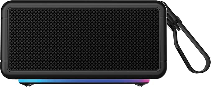 AT&T Essentials Retro 40W Bluetooth Speaker, IPX6 Waterproof, LED Light Modes