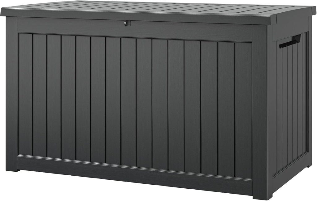NUNU LAB 270 Gallon Large Resin Deck Box, Waterproof Outdoor Storage Box