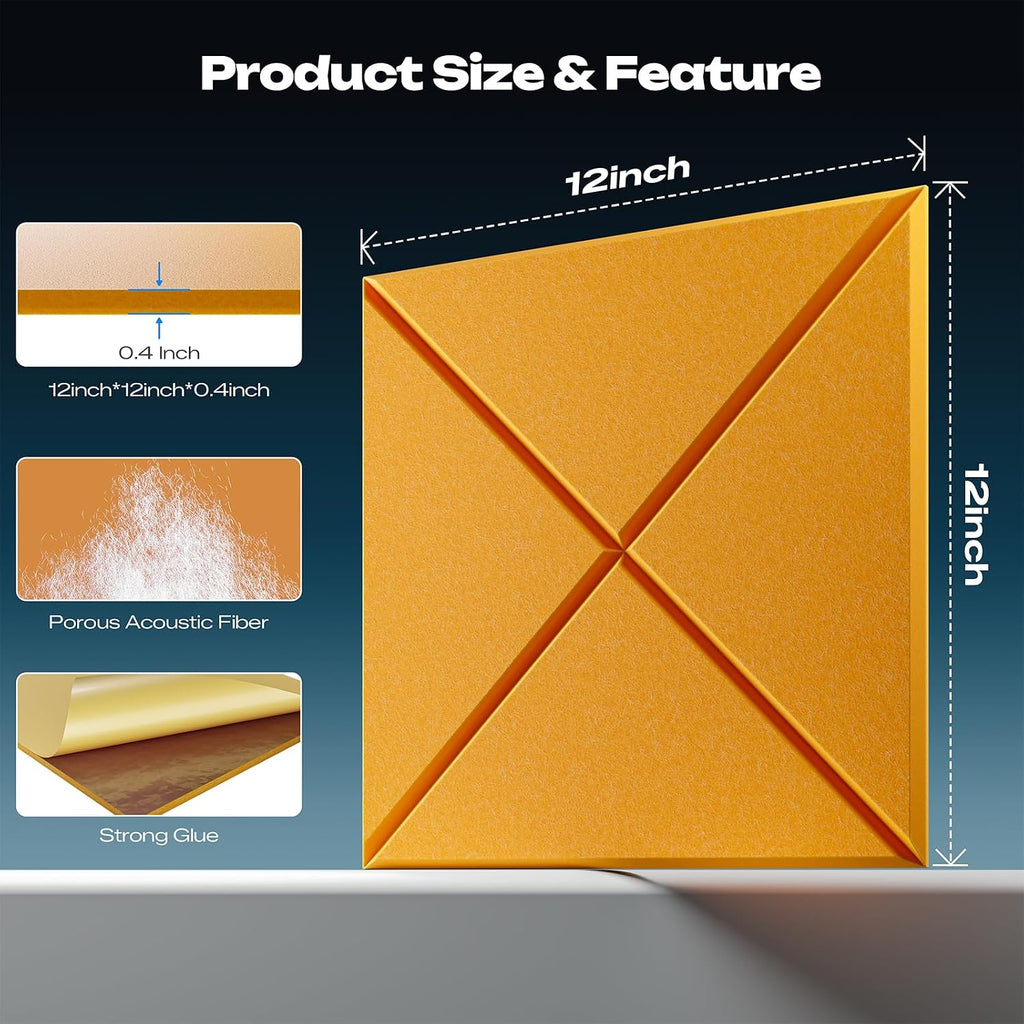 sonicism 12 pack x-lined acoustic panels shown in use