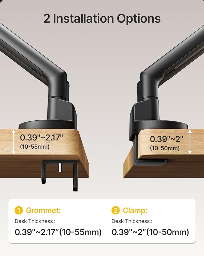 monTEK Dual Monitor Stand for 2 Screens 17 to 35 Inch, Heavy Duty Monitor Mount