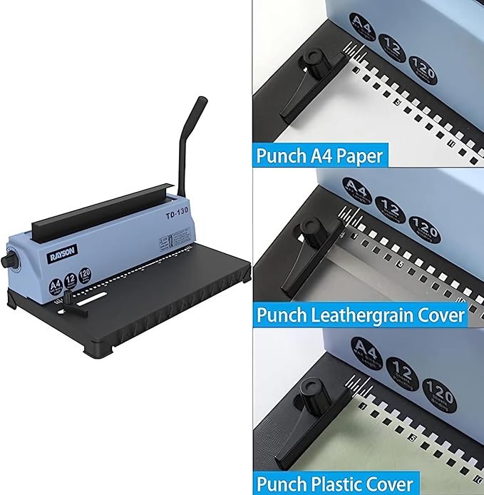 Rayson TD-130 Wire Binding Machine Punch 12 Sheets/Bind 120 Sheets