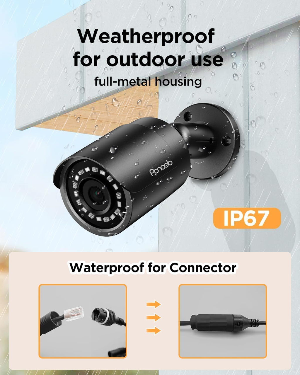 4 camera security system 8 channel poe with showing dimensions