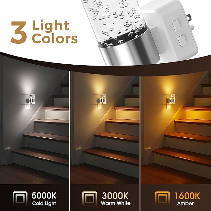 L LOHAS LED Night Lights Plug into Wall 2 Pack, Dimmable Night Light