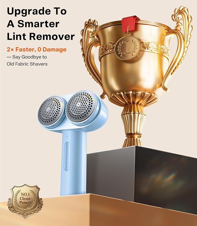 TORRAS Dual-Head Fabric Shaver, Longest Durability & 50ml Large Capacity
