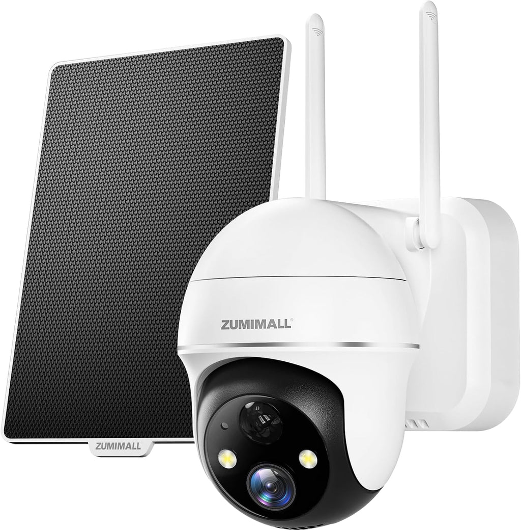 ZUMIMALL Solar Security Cameras Wireless Outdoor, 360° View Outdoor Camera