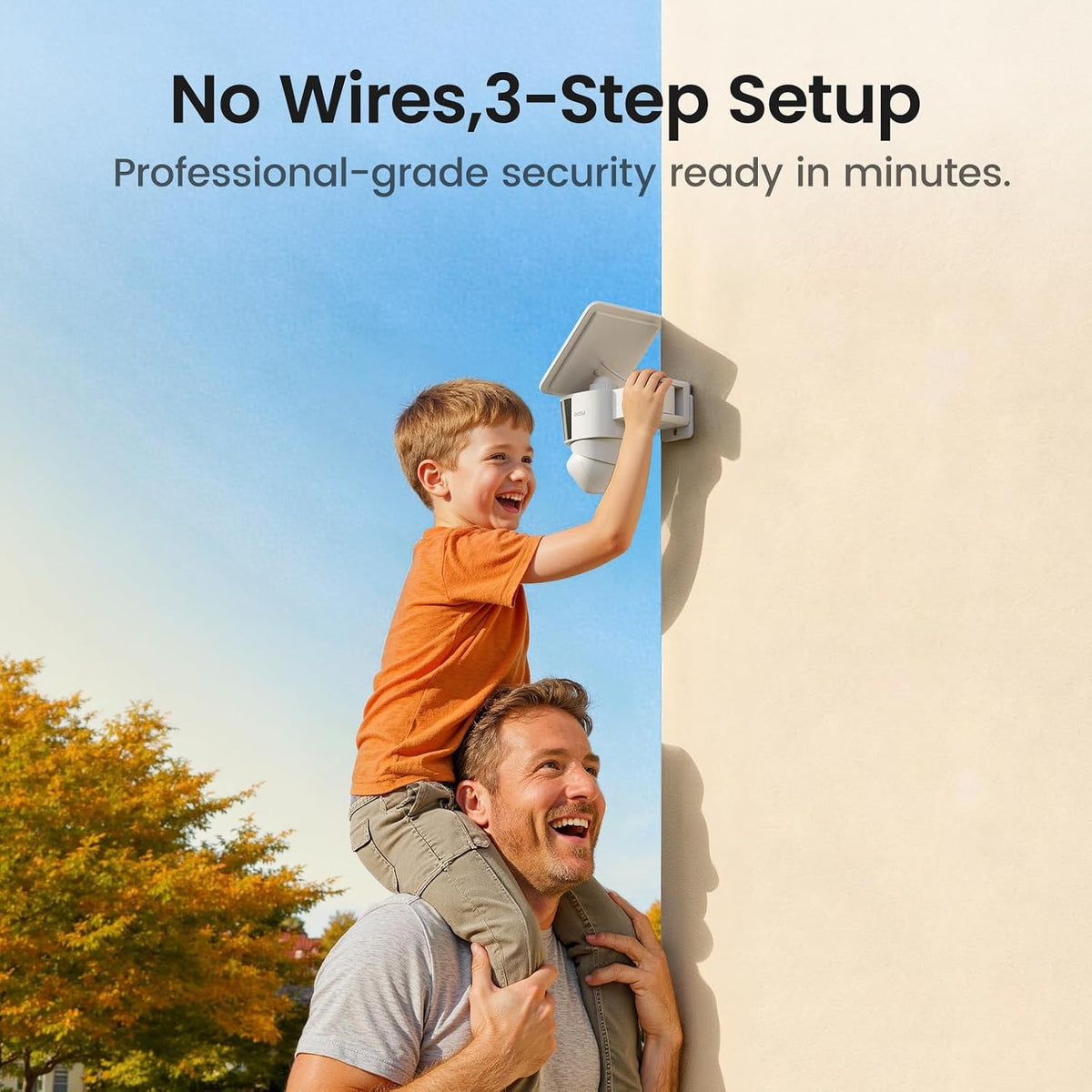 aosu t2 pro 3k dual cam outdoor security, front angle view