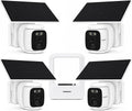 4 Pack Solar Security Cameras Wireless Outdoor, 2K WiFi Camera System with 64GB Local Storage, 360° Home Coverage, Color Night Vision, Human Detection, Two-Way Audio, No Monthly Fees